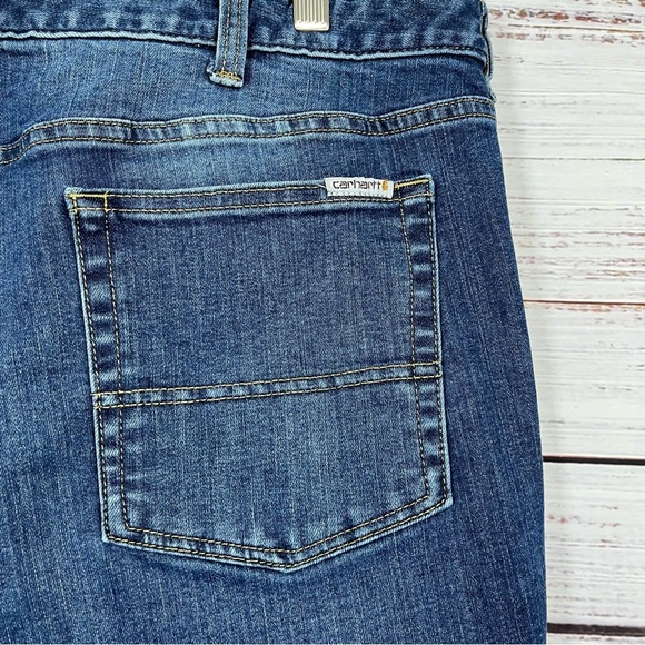 Carhartt Blue Slim Fit Bootcut Denim Jeans - Picture 6 of 16